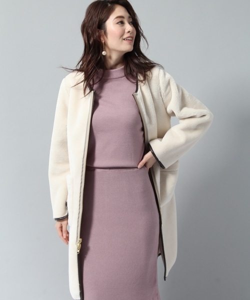 Andemiu(アンデミュウ)の「リバーシブルボアコート776466(ダウンジャケット/コート・レディース・ピンク/アイボリー/ライトグレー・SMALL/MEDIUM)」の10枚目の写真