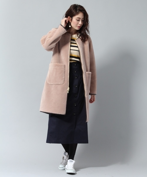 Andemiu(アンデミュウ)の「リバーシブルボアコート776466(ダウンジャケット/コート・レディース・ピンク/アイボリー/ライトグレー・SMALL/MEDIUM)」の13枚目の写真