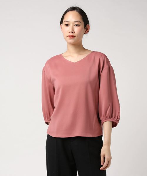 22 OCTOBRE(ヴァンドゥ-オクトーブル)の「シルク調ツイルブラウス(シャツ/ブラウス・レディース・ホワイト/ネイビー/ピンク・36/38)」の9枚目の写真