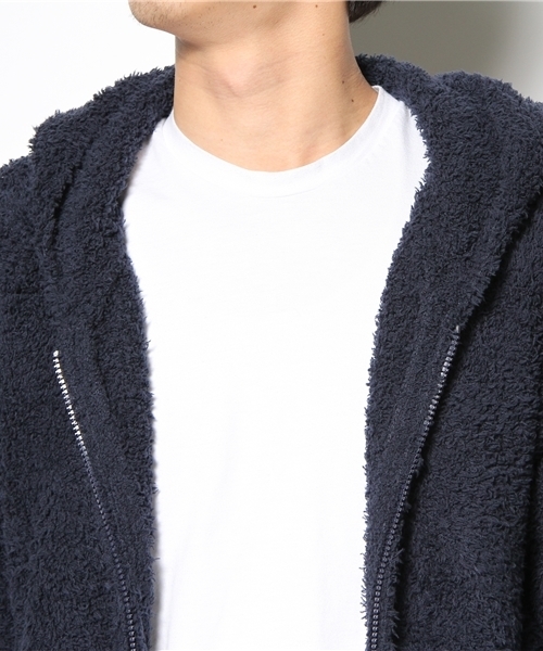 BAREFOOT DREAMS（ベアフットドリームズ）の「C594 Men`s Zip Hoodie with stripe（パーカー・メンズ・ブラック系その他/ネイビー/ブラウン/グレー・SMALL/MEDIUM/LARGE）」の8枚目の写真