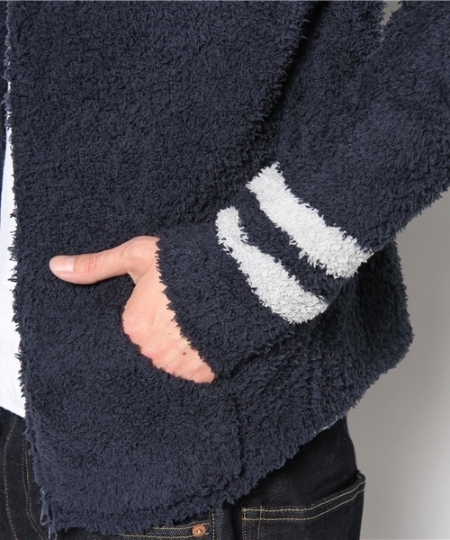 BAREFOOT DREAMS（ベアフットドリームズ）の「C594 Men`s Zip Hoodie with stripe（パーカー・メンズ・ブラック系その他/ネイビー/ブラウン/グレー・SMALL/MEDIUM/LARGE）」の9枚目の写真