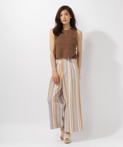 laboratory work(ラボラトリーワーク)の「カギ針ノースリプルオーバー(ニット/セーター・レディース・イエロー/オフホワイト/ブラウン・MEDIUM)」の18枚目の写真