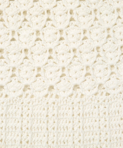 laboratory work(ラボラトリーワーク)の「カギ針ノースリプルオーバー(ニット/セーター・レディース・イエロー/オフホワイト/ブラウン・MEDIUM)」の7枚目の写真