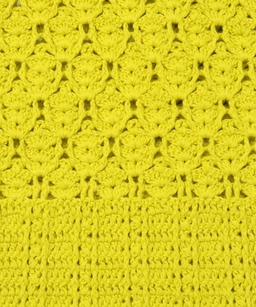 laboratory work(ラボラトリーワーク)の「カギ針ノースリプルオーバー(ニット/セーター・レディース・イエロー/オフホワイト/ブラウン・MEDIUM)」の6枚目の写真