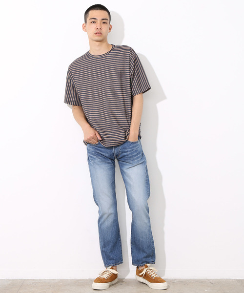 ADAM ET ROPE'(アダムエロペ)の「フロートインレイボーダーTシャツ(Tシャツ/カットソー・メンズ・ブラック/グレー/ネイビー・M/L)」の4枚目の写真