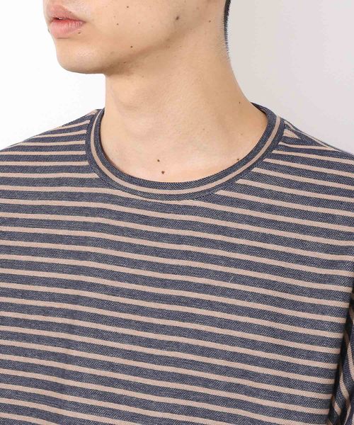 ADAM ET ROPE'(アダムエロペ)の「フロートインレイボーダーTシャツ(Tシャツ/カットソー・メンズ・ブラック/グレー/ネイビー・M/L)」の9枚目の写真
