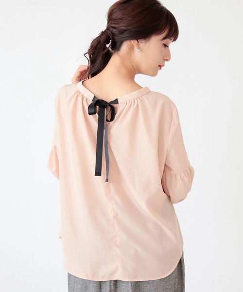 Earth Music Ecology アースミュージックアンドエコロジー の バックリボンブラウス シャツ ブラウス Wear