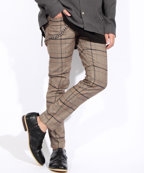 ８(eight)（エイト）の「チェック スキニーパンツ チノパン（チノパンツ・メンズ・ネイビー/ブラウン/グレー/グリーン・MEDIUM/LARGE）」の3枚目の写真