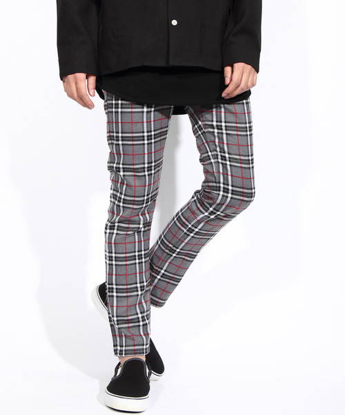 ８(eight)（エイト）の「チェック スキニーパンツ チノパン（チノパンツ・メンズ・ネイビー/ブラウン/グレー/グリーン・MEDIUM/LARGE）」の2枚目の写真