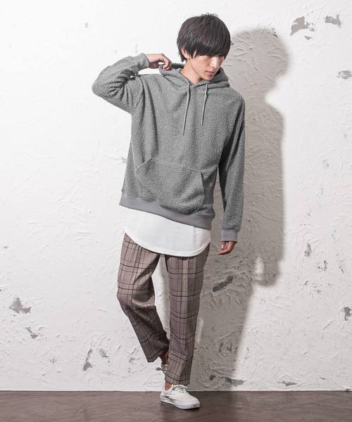 MinoriTY（マイノリティ）の「プードルボアビッグプルパーカー（パーカー・メンズ・ブラック/モカ/グレー/ネイビー・M/L/XL）」の6枚目の写真