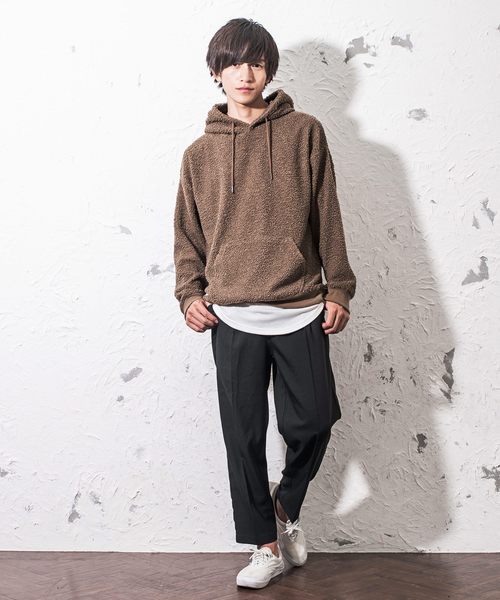 MinoriTY（マイノリティ）の「プードルボアビッグプルパーカー（パーカー・メンズ・ブラック/モカ/グレー/ネイビー・M/L/XL）」の9枚目の写真