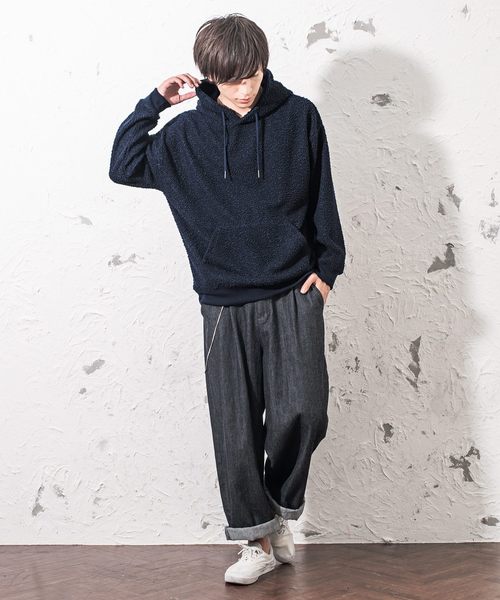 MinoriTY（マイノリティ）の「プードルボアビッグプルパーカー（パーカー・メンズ・ブラック/モカ/グレー/ネイビー・M/L/XL）」の7枚目の写真