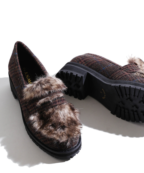WEGO(ウィゴー)の「WEGO/ファー切替ローファー(ローファー・レディース・ブラック/その他1・MEDIUM/LARGE)」の6枚目の写真