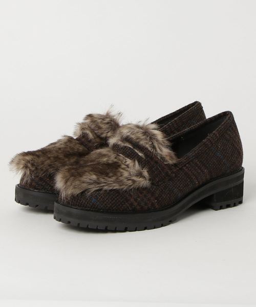 WEGO(ウィゴー)の「WEGO/ファー切替ローファー(ローファー・レディース・ブラック/その他1・MEDIUM/LARGE)」の10枚目の写真