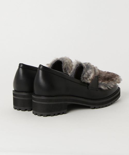WEGO(ウィゴー)の「WEGO/ファー切替ローファー(ローファー・レディース・ブラック/その他1・MEDIUM/LARGE)」の4枚目の写真