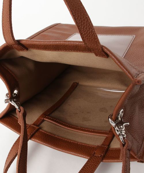 Beau're(ヴュレ)の「BEAURE ヴュレ カウレザー × クリアポケット 2WAY ミニ トートバッグ(トートバッグ・レディース・ブラック/グレー/イエロー/キャメル・FREE)」の8枚目の写真