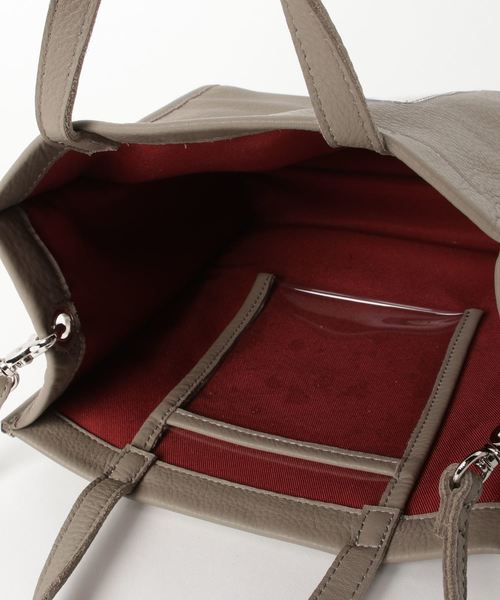 Beau're(ヴュレ)の「BEAURE ヴュレ カウレザー × クリアポケット 2WAY ミニ トートバッグ(トートバッグ・レディース・ブラック/グレー/イエロー/キャメル・FREE)」の9枚目の写真