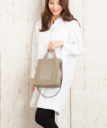 BEAURE ヴュレ カウレザー × クリアポケット 2WAY ミニ トートバッグ