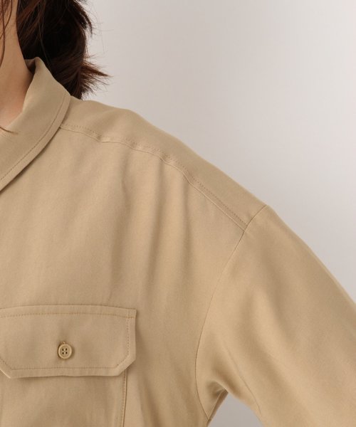 GLOBAL WORK（グローバルワーク）の「ミリタリーシャツワンピ/821966（ワンピース・レディース・ベージュ/カーキ・MEDIUM/LARGE）」の6枚目の写真