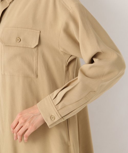 GLOBAL WORK（グローバルワーク）の「ミリタリーシャツワンピ/821966（ワンピース・レディース・ベージュ/カーキ・MEDIUM/LARGE）」の8枚目の写真