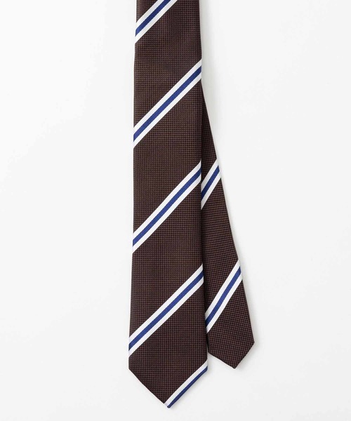 Quit Running(クイトランニング)の「ピュアシルク100% レジメンタルストライプ シルクネクタイ ナロータイ(ネクタイ・メンズ・ネイビー/ブラウン/シルバー/ブラウン系その他/シルバー系その他/ライトブルー/ブルー系その他/ライトブラウン/ブルー系その他2・FREE)」の15枚目の写真