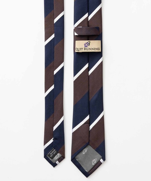 Quit Running(クイトランニング)の「ピュアシルク100% レジメンタルストライプ シルクネクタイ ナロータイ(ネクタイ・メンズ・ネイビー/ブラウン/シルバー/ブラウン系その他/シルバー系その他/ライトブルー/ブルー系その他/ライトブラウン/ブルー系その他2・FREE)」の14枚目の写真