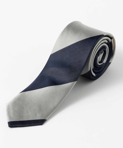 Quit Running(クイトランニング)の「ピュアシルク100% レジメンタルストライプ シルクネクタイ ナロータイ(ネクタイ・メンズ・ネイビー/ブラウン/シルバー/ブラウン系その他/シルバー系その他/ライトブルー/ブルー系その他/ライトブラウン/ブルー系その他2・FREE)」の12枚目の写真