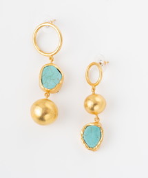 ZARIIN: アシンメトリーターコイズピアス