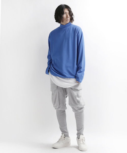 minsobi（ミンソビ）の「ハイネックカットソー（Tシャツ/カットソー・メンズ・ホワイト/チャコールグレー/ブラック/ベージュ/ネイビー/ブルー/ワインレッド/クリーム・ONE SIZE）」の7枚目の写真