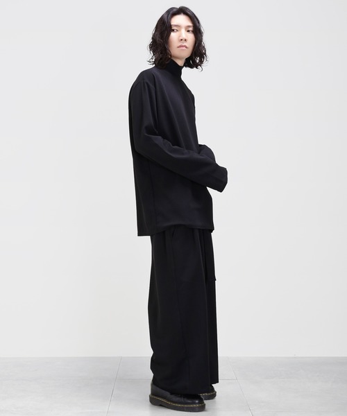 minsobi（ミンソビ）の「ハイネックカットソー（Tシャツ/カットソー・メンズ・ホワイト/チャコールグレー/ブラック/ベージュ/ネイビー/ブルー/ワインレッド/クリーム・ONE SIZE）」の17枚目の写真