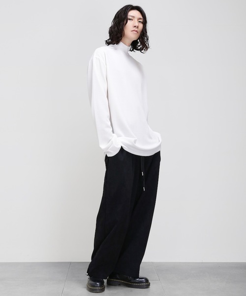 minsobi（ミンソビ）の「ハイネックカットソー（Tシャツ/カットソー・メンズ・ホワイト/チャコールグレー/ブラック/ベージュ/ネイビー/ブルー/ワインレッド/クリーム・ONE SIZE）」の9枚目の写真