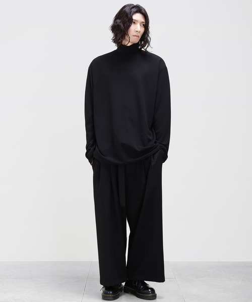 minsobi（ミンソビ）の「ハイネックカットソー（Tシャツ/カットソー・メンズ・ホワイト/チャコールグレー/ブラック/ベージュ/ネイビー/ブルー/ワインレッド/クリーム・ONE SIZE）」の14枚目の写真