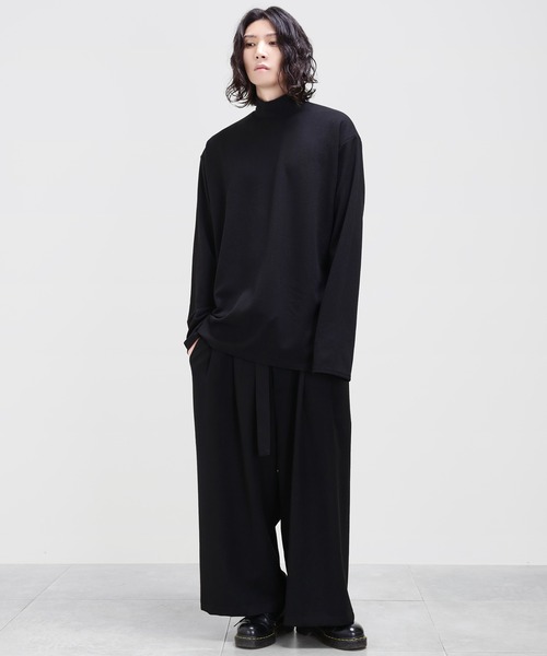 minsobi（ミンソビ）の「ハイネックカットソー（Tシャツ/カットソー・メンズ・ホワイト/チャコールグレー/ブラック/ベージュ/ネイビー/ブルー/ワインレッド/クリーム・ONE SIZE）」の15枚目の写真