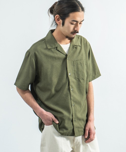 Rocky Monroe(ロッキーモンロー)の「ポリトロオープンカラーシャツ 開襟シャツ(シャツ/ブラウス・メンズ・ブラック/ベージュ/オリーブ/オレンジ・M/L/XL)」の4枚目の写真