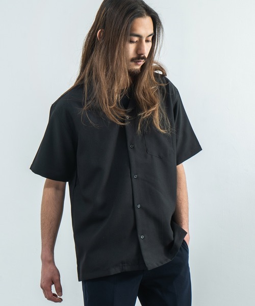 Rocky Monroe(ロッキーモンロー)の「ポリトロオープンカラーシャツ 開襟シャツ(シャツ/ブラウス・メンズ・ブラック/ベージュ/オリーブ/オレンジ・M/L/XL)」の2枚目の写真