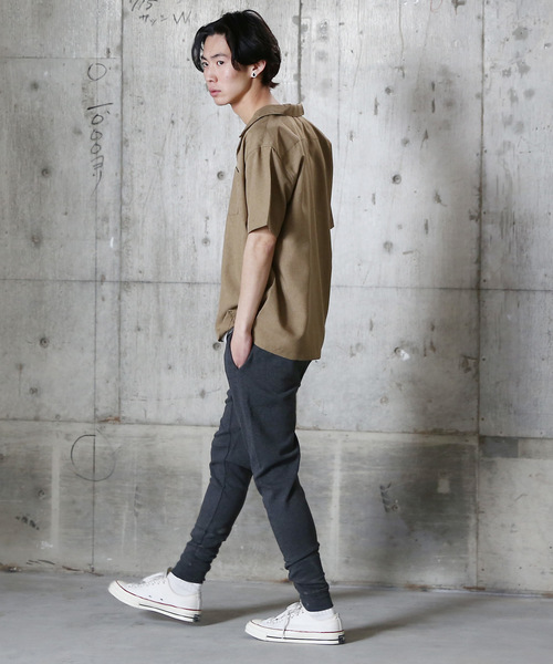 Rocky Monroe(ロッキーモンロー)の「ポリトロオープンカラーシャツ 開襟シャツ(シャツ/ブラウス・メンズ・ブラック/ベージュ/オリーブ/オレンジ・M/L/XL)」の6枚目の写真