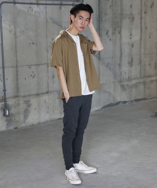 Rocky Monroe(ロッキーモンロー)の「ポリトロオープンカラーシャツ 開襟シャツ(シャツ/ブラウス・メンズ・ブラック/ベージュ/オリーブ/オレンジ・M/L/XL)」の7枚目の写真