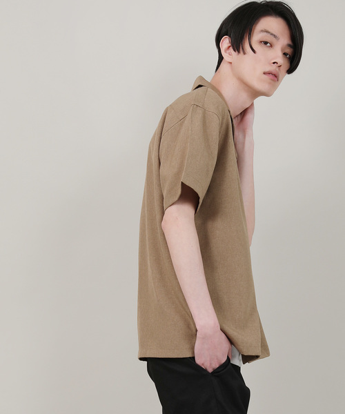 Rocky Monroe(ロッキーモンロー)の「ポリトロオープンカラーシャツ 開襟シャツ(シャツ/ブラウス・メンズ・ブラック/ベージュ/オリーブ/オレンジ・M/L/XL)」の11枚目の写真