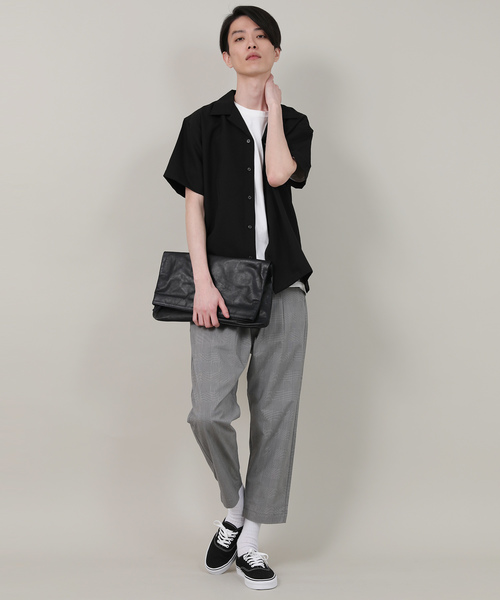 Rocky Monroe(ロッキーモンロー)の「ポリトロオープンカラーシャツ 開襟シャツ(シャツ/ブラウス・メンズ・ブラック/ベージュ/オリーブ/オレンジ・M/L/XL)」の14枚目の写真