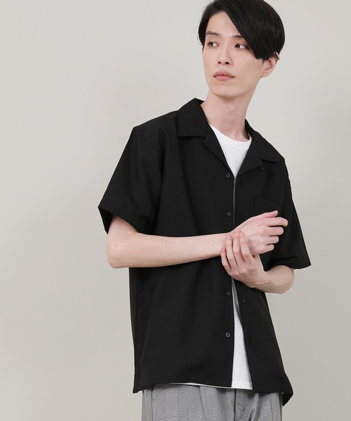 Rocky Monroe(ロッキーモンロー)の「ポリトロオープンカラーシャツ 開襟シャツ(シャツ/ブラウス・メンズ・ブラック/ベージュ/オリーブ/オレンジ・M/L/XL)」の15枚目の写真