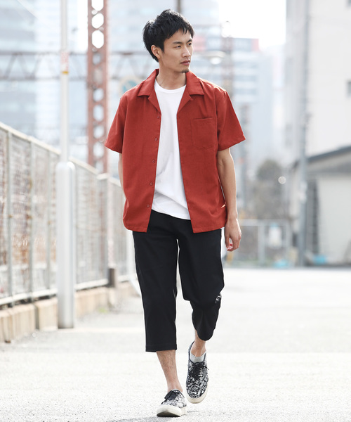 Rocky Monroe(ロッキーモンロー)の「ポリトロオープンカラーシャツ 開襟シャツ(シャツ/ブラウス・メンズ・ブラック/ベージュ/オリーブ/オレンジ・M/L/XL)」の16枚目の写真