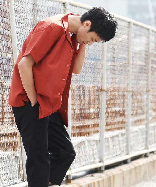 Rocky Monroe(ロッキーモンロー)の「ポリトロオープンカラーシャツ 開襟シャツ(シャツ/ブラウス・メンズ・ブラック/ベージュ/オリーブ/オレンジ・M/L/XL)」の17枚目の写真