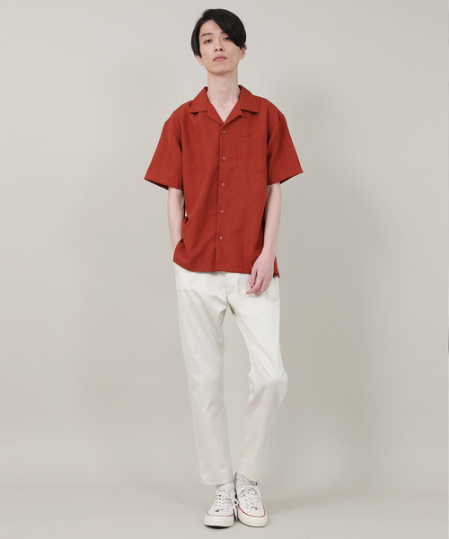 Rocky Monroe(ロッキーモンロー)の「ポリトロオープンカラーシャツ 開襟シャツ(シャツ/ブラウス・メンズ・ブラック/ベージュ/オリーブ/オレンジ・M/L/XL)」の19枚目の写真