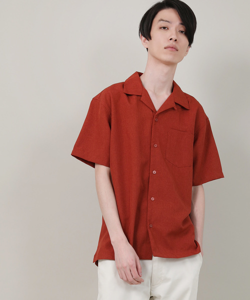 Rocky Monroe(ロッキーモンロー)の「ポリトロオープンカラーシャツ 開襟シャツ(シャツ/ブラウス・メンズ・ブラック/ベージュ/オリーブ/オレンジ・M/L/XL)」の21枚目の写真