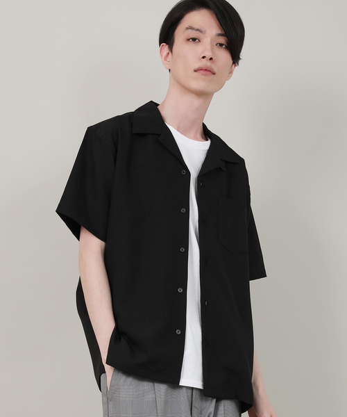 Rocky Monroe(ロッキーモンロー)の「ポリトロオープンカラーシャツ 開襟シャツ(シャツ/ブラウス・メンズ・ブラック/ベージュ/オリーブ/オレンジ・M/L/XL)」の12枚目の写真