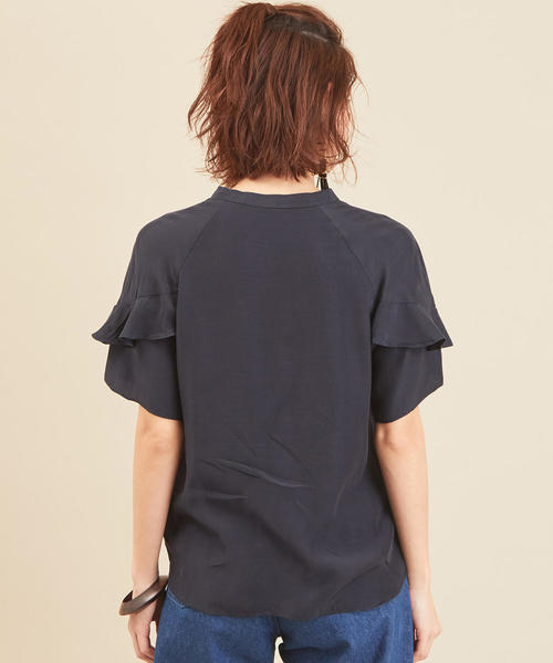 【美品】ユナイテッドアローズ　ネイビーブラウス ユナイテッドアローズ UNITED ARROWS シャツ ブラウス プル