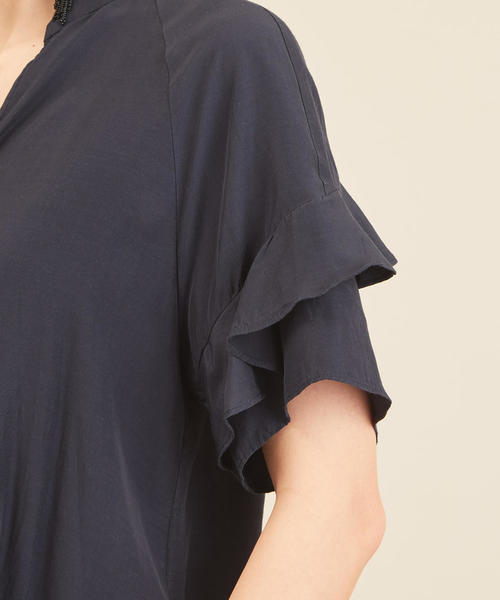 BEAUTY&amp;YOUTH UNITED ARROWS - 【未使用】BEAUTY&amp;YOUTH スキッパー ラッフル ブラウス BEAUTY&YOUTH ピンク スキッパーラッフルスリーブブラウス