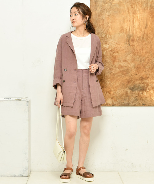 DouDou（ドゥドゥ）の「リネンショートパンツ（その他パンツ・レディース・ベージュ/ブラウン/ピンク・38/36）」の10枚目の写真