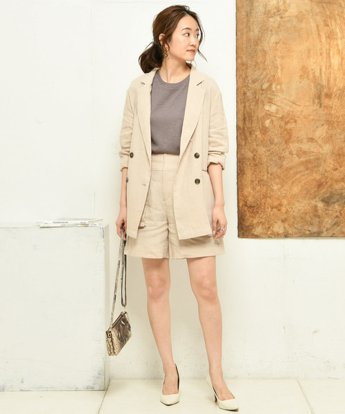 DouDou（ドゥドゥ）の「リネンショートパンツ（その他パンツ・レディース・ベージュ/ブラウン/ピンク・38/36）」の15枚目の写真