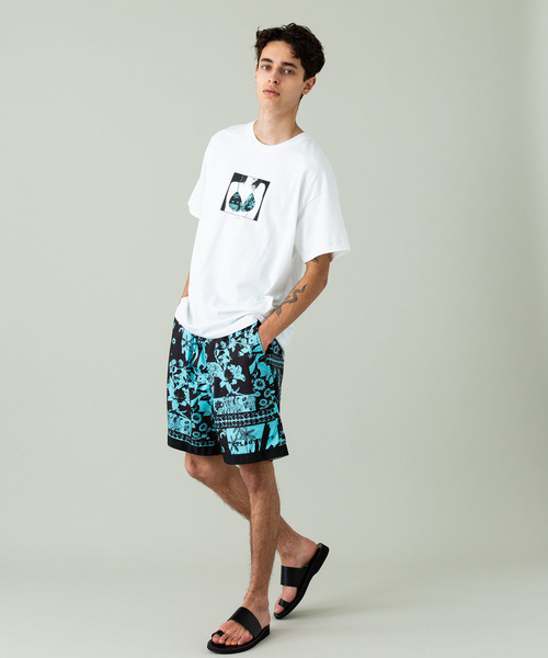 F-LAGSTUF-F（フラグスタフ）の「【F-LAGSTUF-F】別注フラワースイムショーツ（その他パンツ・メンズ・ブラック/サックスブルー・M/L/XL）」の3枚目の写真